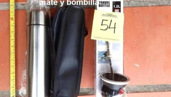 termo de acero + mate + bombilla