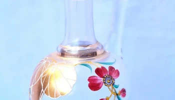 Vinagrera en cristal veneciano pintada a mano