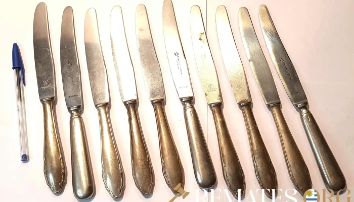 10 cuchillos alemanes mango de alpaca y hojas de acero inoxidable