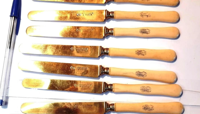 12 Cuchillos De Postre Mango Marfil Con 1 - 05-06-2021
