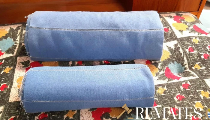 2 rollos de tela celeste