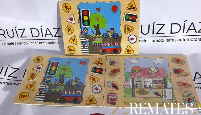 3 puzles de madera para niño