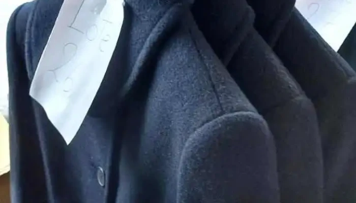 3 saco de paño lana azul, para dama talle S