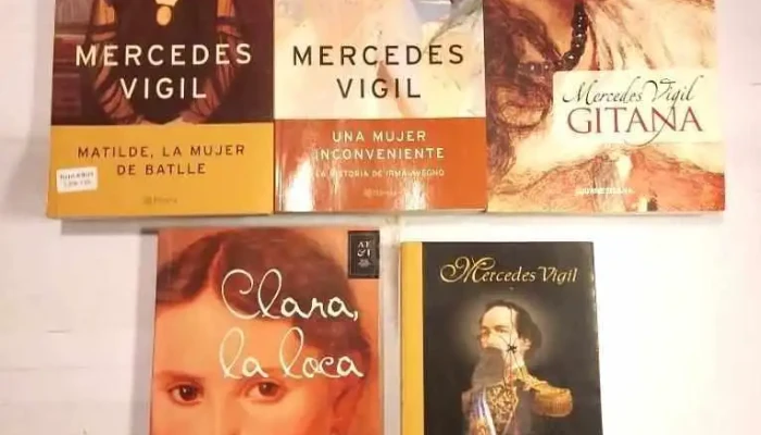 5 libros de Mercedes Vigil: Gitana, Clara la Loca, Una Mujer inconveniente, etc