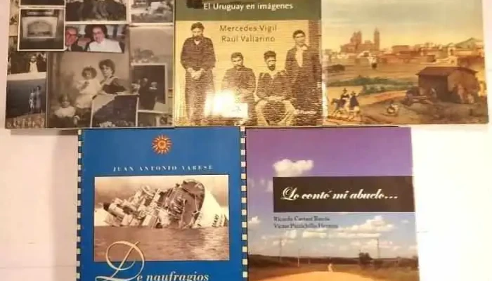 5 libros Uruguayos: Naufragios, Fundacion de la Colonia, Cronica del 900, Como el Uy no hay, etc