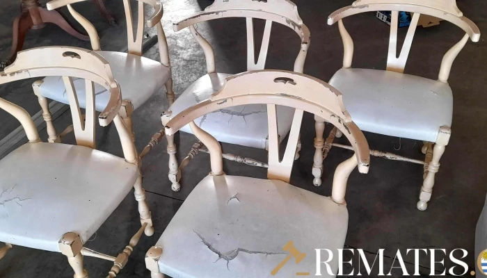 5 Sillas En Madera Asiento Tapizado En C 1 - 17-06-2021