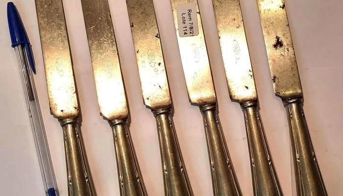 6 cuchillos alpaca y acero Silco americanos