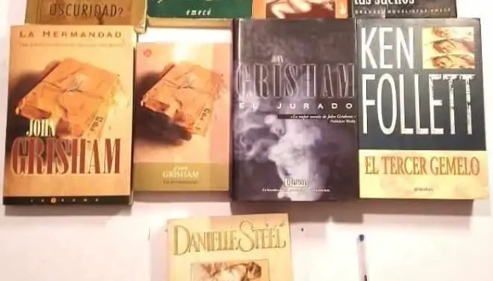 9 Libros de John Grisham, Ken Follet, Sidney Shleton, Daniel Steel, etc