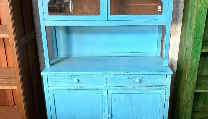 Alacena De Campo Con Alzada Laqueada Celeste 1m X 0,40 X  1,80 Alto