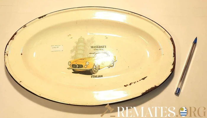 Bandeja esmaltada publicidad de Maseratti