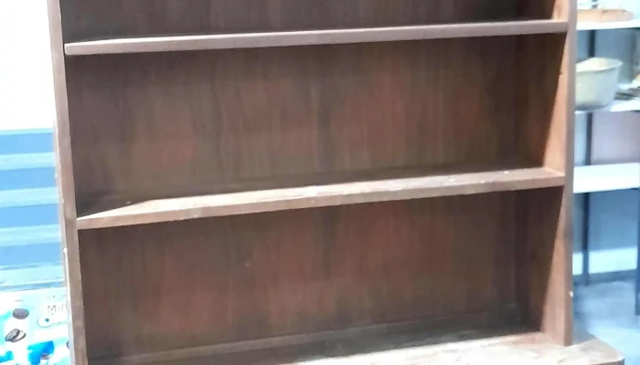 Biblioteca en pino con 5 estantes y 2 puertas