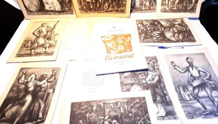 Carpeta con litografías de Buenos Aires numeradas 140/1000 "Láminas de la Ciudad de Buenos Aires