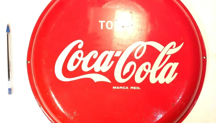 Cartel de Chapa antiguo de Coca Cola 35 cm