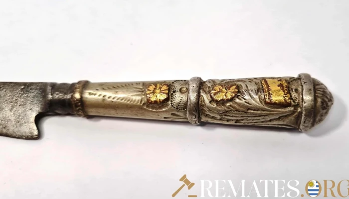 Cuchillo Antiguo Plata Y Oro Marca Victo 2 - 17-06-2021