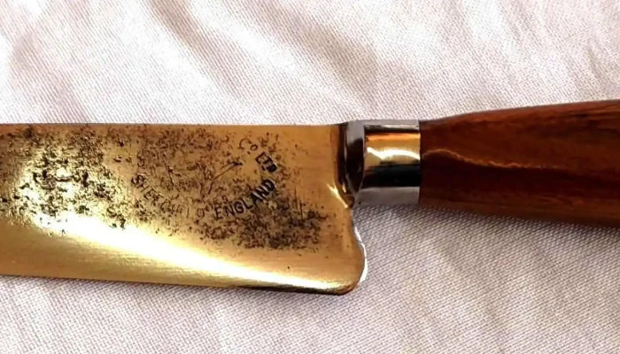 Cuchillo artesanal hoja tijera esquilar Sheffield inglesa
