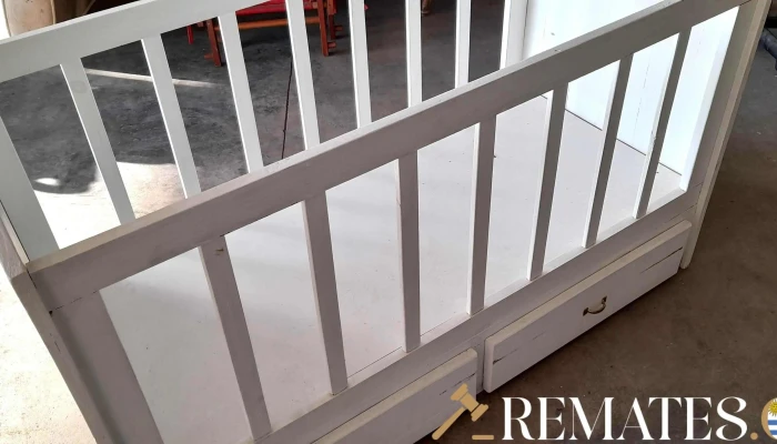 Cuna De Madera Pintada De Blanco Con 2 C 2 - 17-06-2021