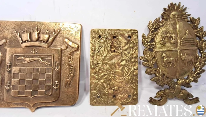 Escudos Y Placa De Bronce Macizo -  2 - 17-06-2021