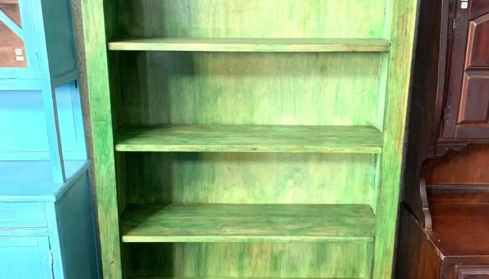Estante Biblioteca Laqueado Verde 1m X 0,30 X 1,90 Alto