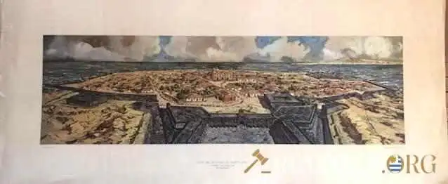 Iconografia de Montevideo - Carpeta con varias láminas de Montevideo antiguo