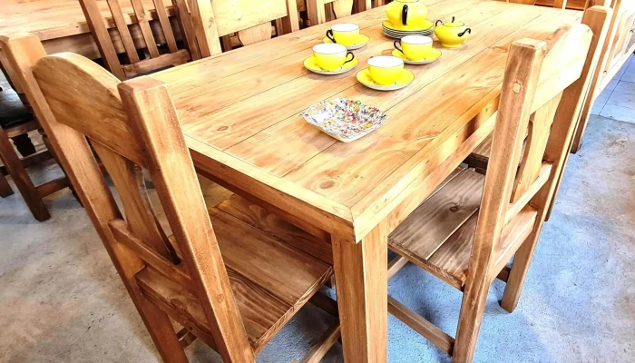 Juego Comedor Macizo En Pino Con 6 Silla 1 - 17-06-2021