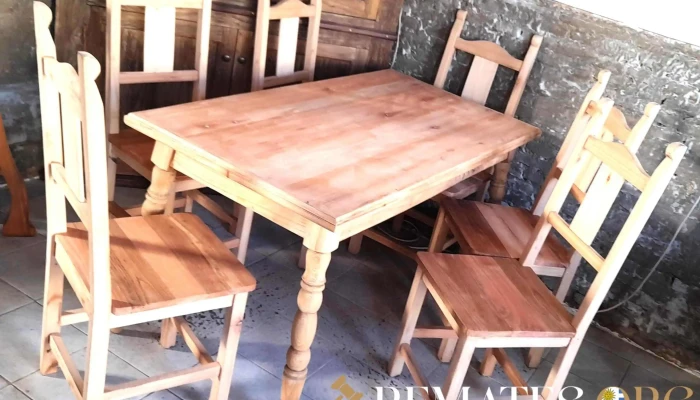 Juego comedor seis sillas madera maciza
