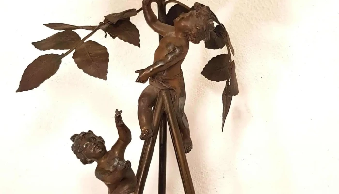Lampara antigua petit bronce firmada