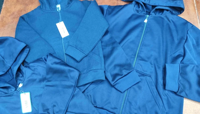 Lote de camperas deportivas color azul mas dos remeras (nuevo)