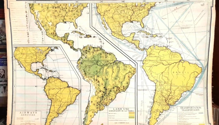 Mapa Serie Hispanoamericana Aerovias 110 x 80 cm