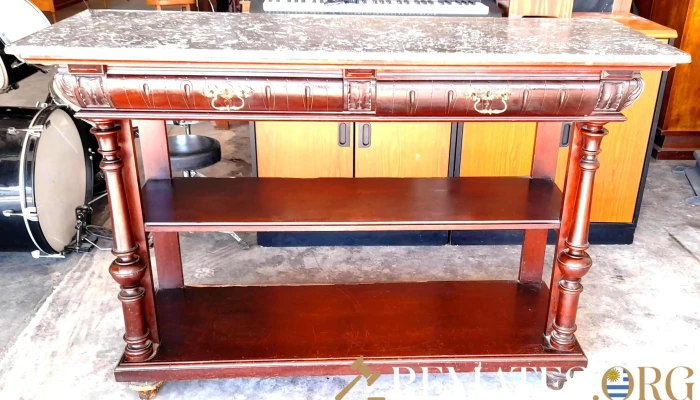 Mesa De Arrime Cedro Con Marmol Negro Ve 2 - 17-06-2021
