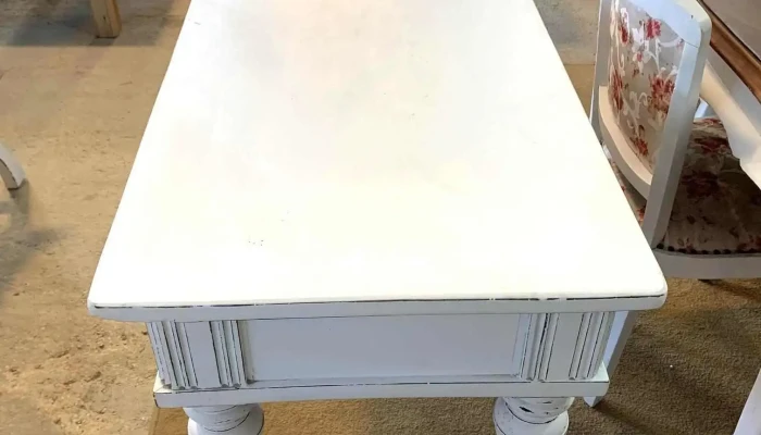 Mesa De Arrimo Laqueada Blanca 2 Cajones 2 - 06-12-2020