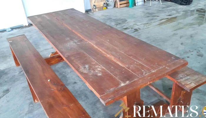 Mesa De Barbacoa En Madera Con 2 Bancos -  2 - 17-06-2021