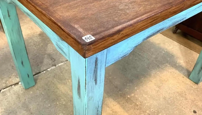 Mesa De Madera Patas Laqueadas Verdes 1 3 - 06-12-2020