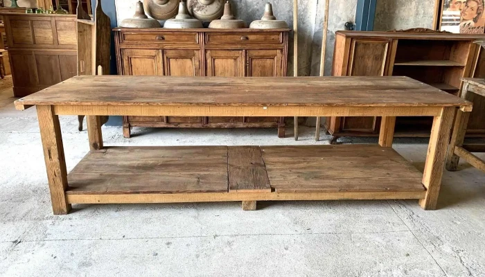 Mesa Torno En Pinotea Arenada 2,85 X 0,95 X 0,80 Alto