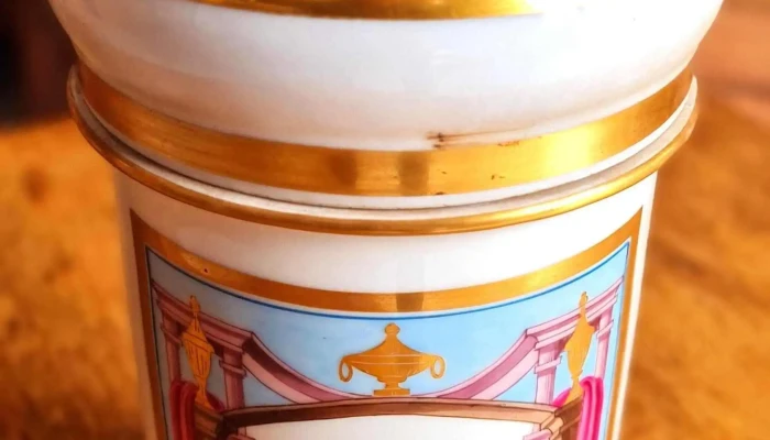 Muy antiguo frasco Farmacia porcelana francesa impecable estado