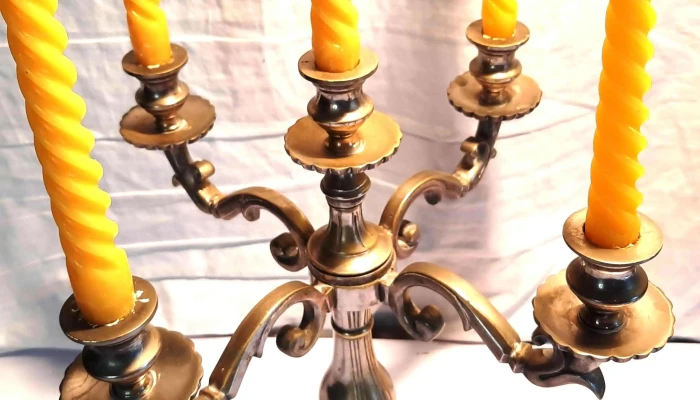 Par De Candelabros En Bronce Plateados C 3 - 05-06-2021
