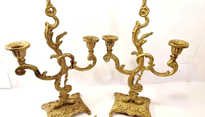 Pareja de veleros en bronce macizo
