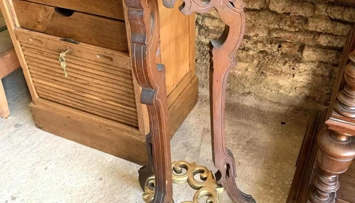 Pedestal Madera Y Marmol 0,90 Alto