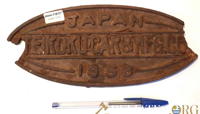 Placa en fundición de tranvía Japonés 1956 con avería