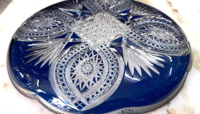 Plato O Fuente En Cristal Azul -  3 - 17-06-2021