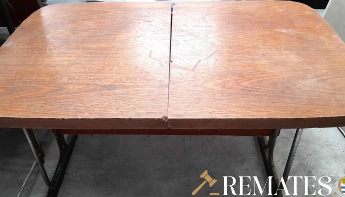 r mesa de comedor base de hierro y tapa de madera