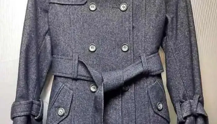 Saco de paño de lana para niña talle 8, color azul