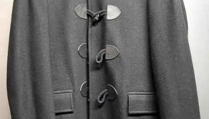 Saco de paño de lana para niño, talle M de color gris oscuro