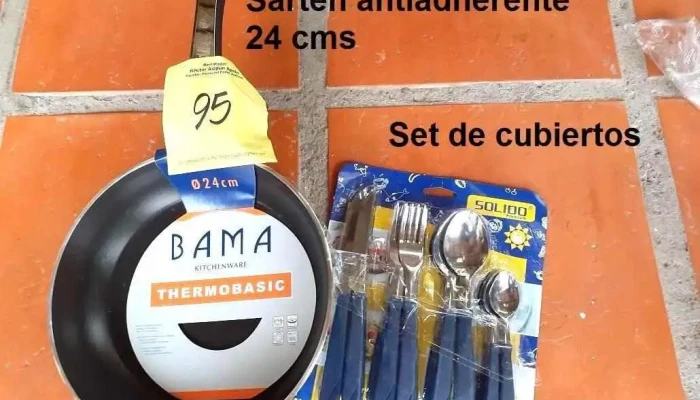 sarten gama aluminio + set cubiertos bleester