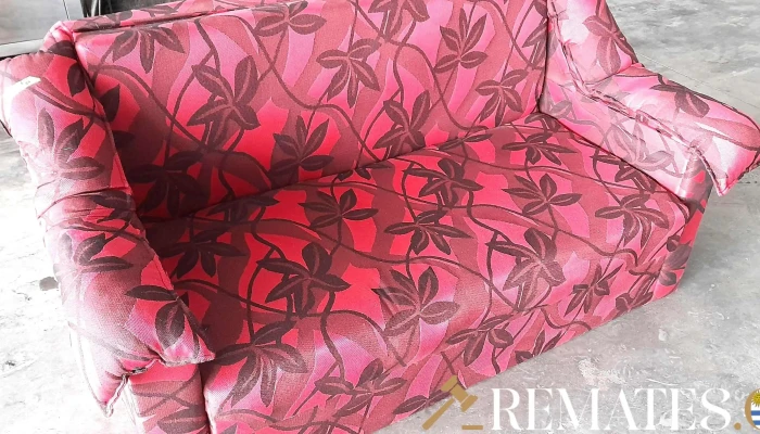 Sofa Cama Tapizado Rojo Con Flores Negra 2 - 17-06-2021