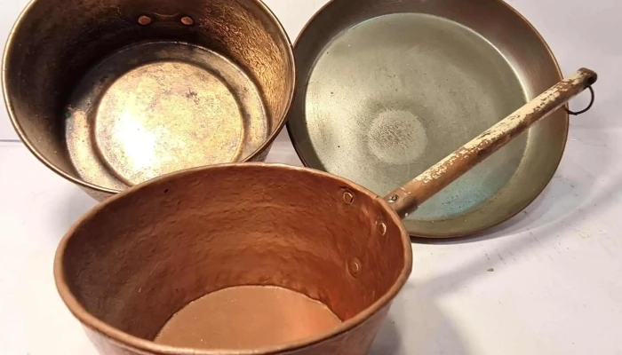 Tres Ollas En Cobre Y Bronce Uso O Decor 3 - 17-06-2021